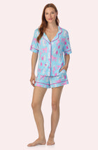 A lady wearing Aspen Knit Pj Set In Show Poodles