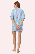 A lady wearing Aspen Knit Pj Set In Show Poodles