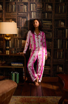 A lady wearing Charlotte Pj Set In Spots & Stripes