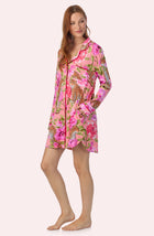A lady wearing Kylie Sleepshirt In Rosy Roar
