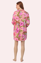 A lady wearing Kylie Sleepshirt In Rosy Roar