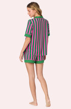 Sienna Short Knit Pj Set In Fuchsia And Fern