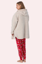 A lady wearing Aubrie Sherpa Short Jacket In Frosted Cappuccino