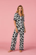 A lady wearing Dakota Pj Set In Shadow Floral