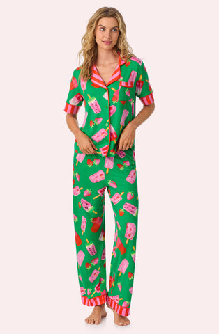 Sienna Long Knit Pj Set In Fruity Pop