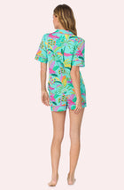 A lady wearing Sienna Short Knit Pj Set In Crocodile Cove