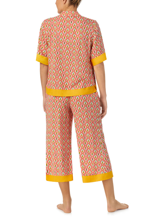 Georgia Cropped Woven Pj Set In Pineapple Pop Room Service PJs