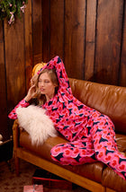A lady wearing Lorena Long Knit Pj Set In In A Heartbeat