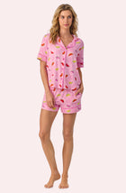 A lady wearing Arizona Short Knit Pj Set In Slice Of Summer