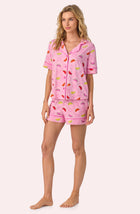 A lady wearing Arizona Short Knit Pj Set In Slice Of Summer