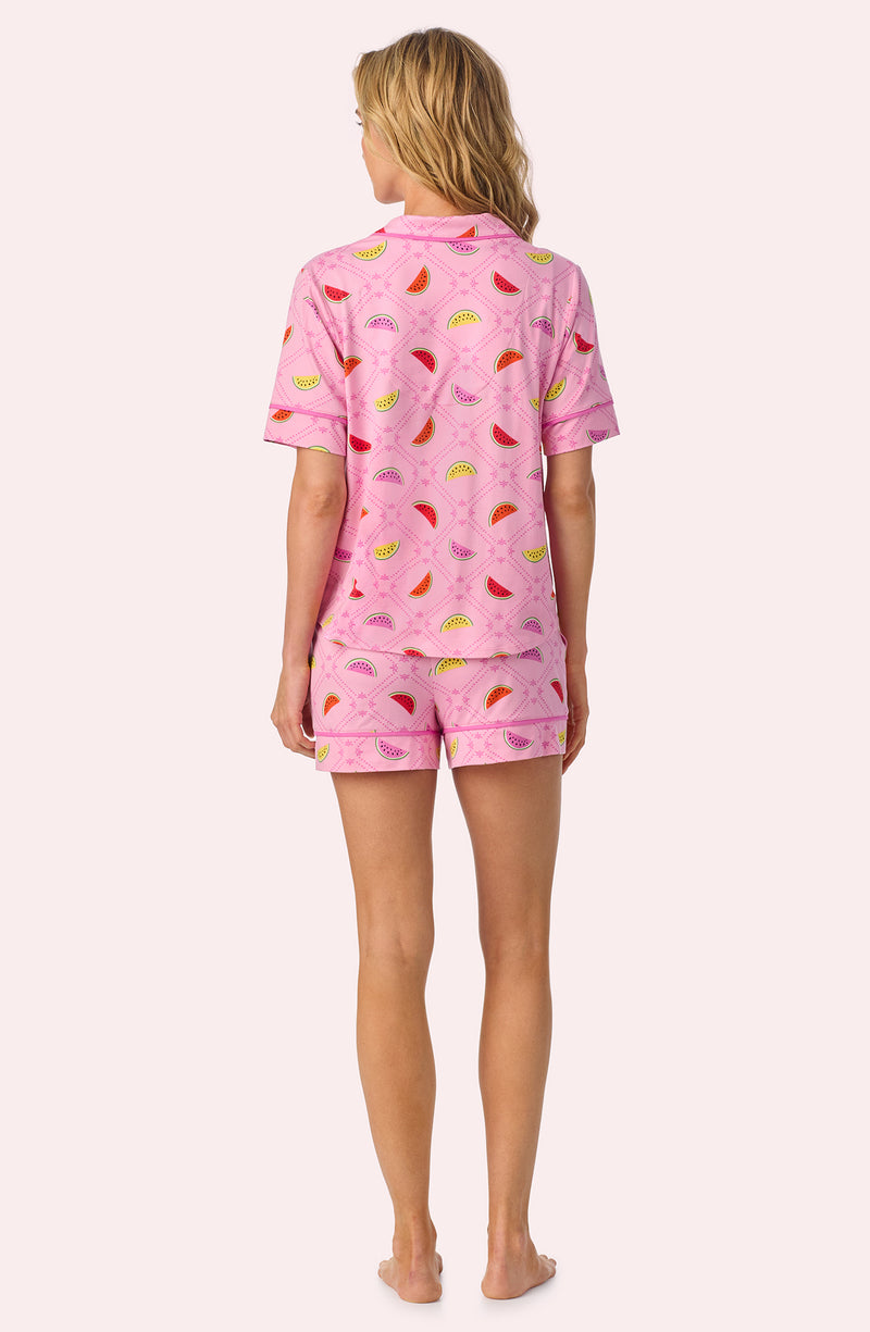 A lady wearing Arizona Short Knit Pj Set In Slice Of Summer