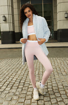 A Lady Wearing Blake Sherpa Short Jacket In Frosted Slate standing outdoors