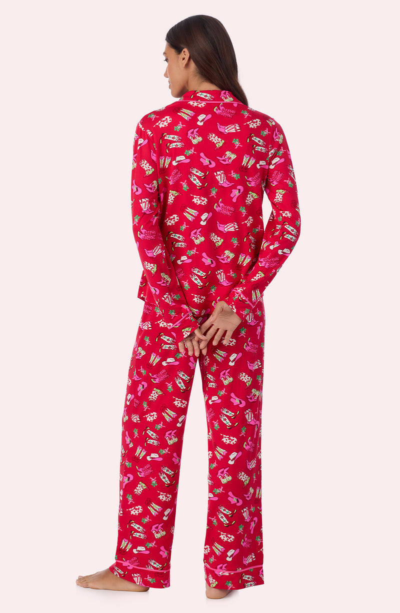 A lady wearing Charlotte Knit Pj Set In Festive Rodeo
