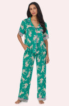 Dakota Long Knit Pj Set In Safari Spots