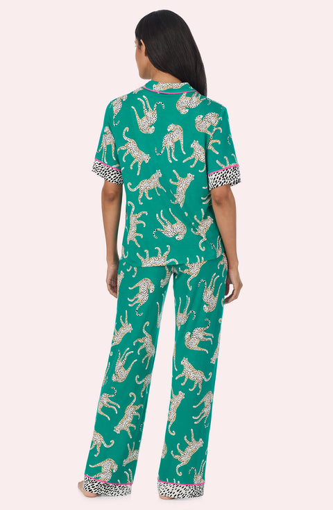 Dakota Long Knit Pj Set In Safari Spots