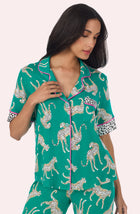 Dakota Long Knit Pj Set In Safari Spots