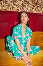 Dakota Long Knit Pj Set In Safari Spots