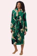 A Lady Wearing Risa Chenille Robe In Panthera Glam in a front view standing pose