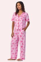 A lady wearing Arizona Long Knit Pj Set In Cowgirl Sweetheart