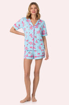 A lady wearing Sienna Short Pj Set In Miss Martini