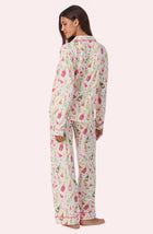 A lady wearing CHARLOTTE KNIT PJ SET IN FIZZ THE SEASON
