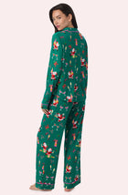 A Lady Wearing Collette Knit Pj Set In Merry Mixology in a back view pose