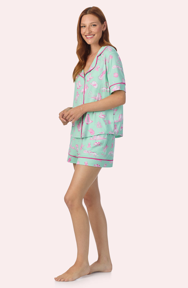 A lady wearing Arizona Short Knit Pj Set In Country Girl
