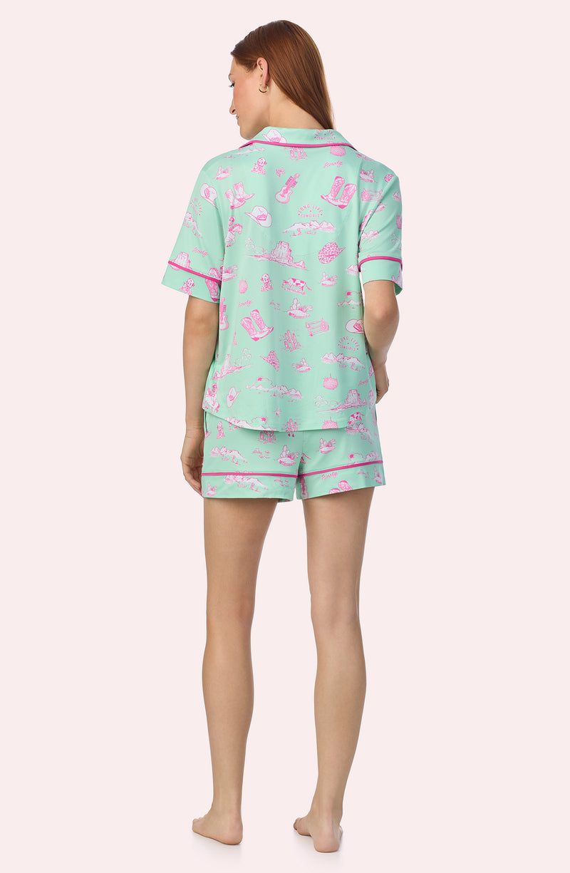 A lady wearing Arizona Short Knit Pj Set In Country Girl