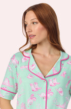 A lady wearing Arizona Short Knit Pj Set In Country Girl