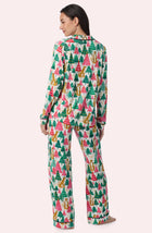 A Lady Wearing Collette Knit Pj Set In Jolly Jungle in a back view pose