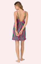 Remi Knit Robe And Chemise Set In Fuchsia And Fern