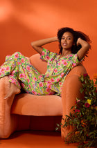 A lady wearing Sienna Long Knit Pj Set In Zebra Oasis