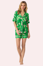 A Lady Wearing Dakota Short Knit Pj Set In Palm Cove posing front view