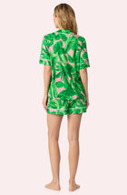 A Lady Wearing Dakota Short Knit Pj Set In Palm Cove posing back view