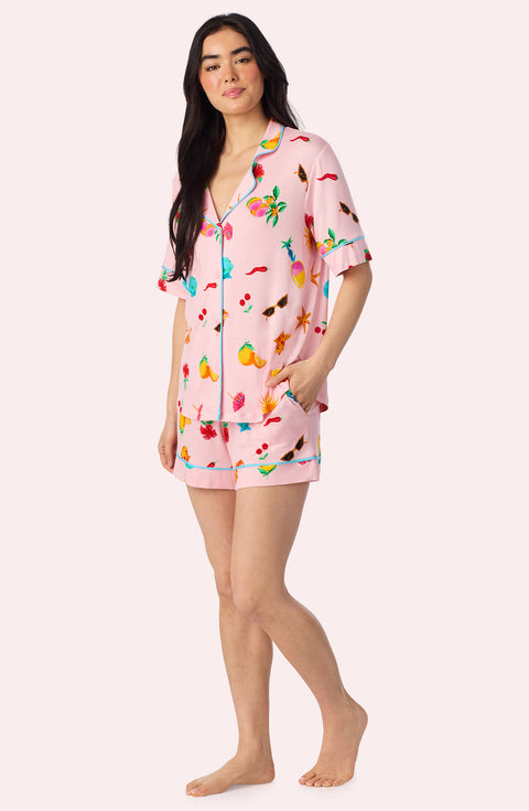 Dakota Short Knit Pj Set In Island Party
