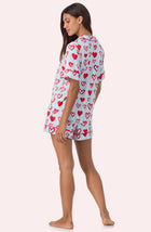A lady wearing Arizona Short Knit Pj Set In Baby Blue Valentine