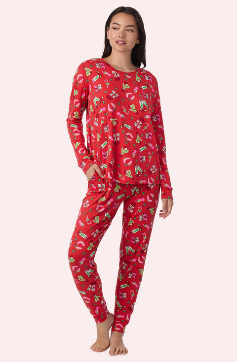 Stevie Knit Pj Set In Country Claus