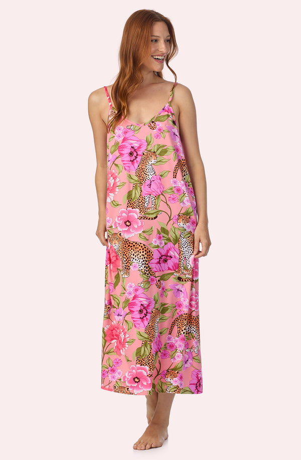 A lady wearing Cameron Chemise In Rosy Roar