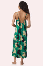 A Lady Wearing Avery Knit Chemise In Panthera Glam in a back view standing pose