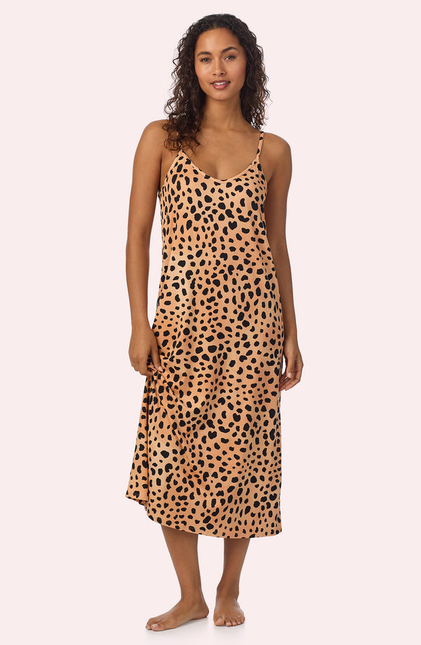 A lady wearing Cameron Chemise In Wild At Heart