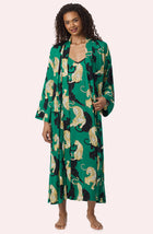 A Lady Wearing Madilyn Knit Robe In Panthera Glam