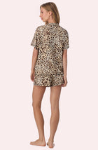 A lady wearing Josephine Short Knit Pj Set In Spotted Spice