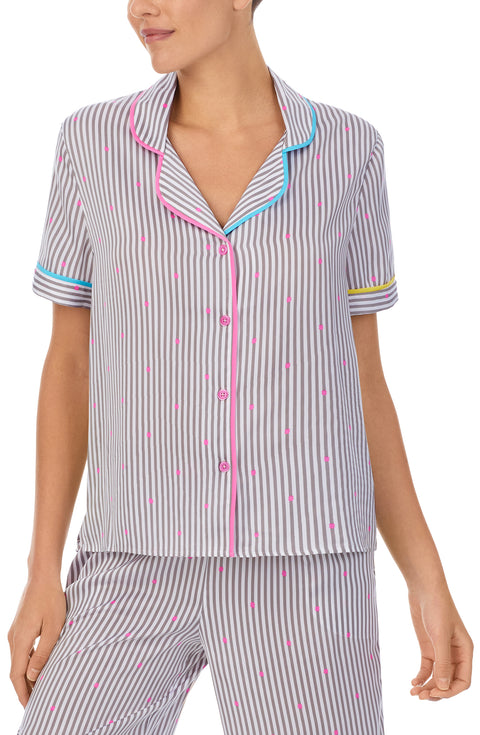 Sydney Top In Silver Stripe