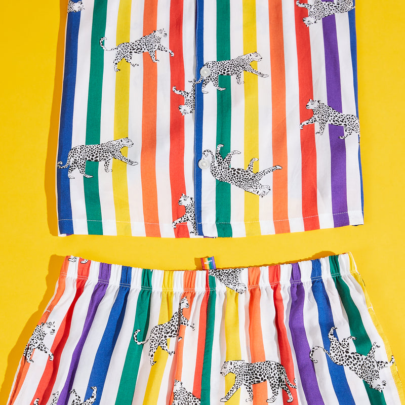 Pride short sleeve pj set with prowling pattern.